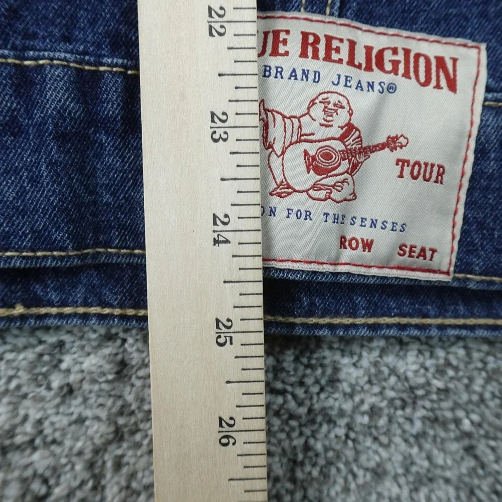 NEW True Religion Jacket Mens M Blue Denim Jean Coat Type 3 Trucker Horseshoe